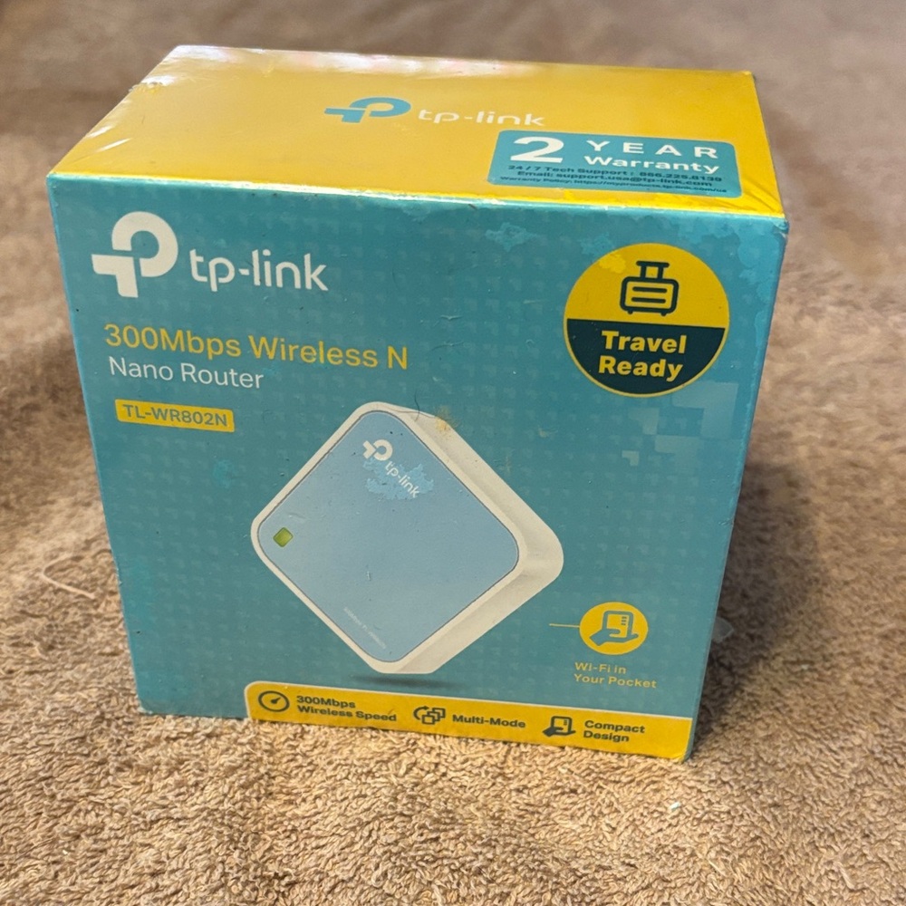TP-Link Blue and White Nano Router - 300Mbps